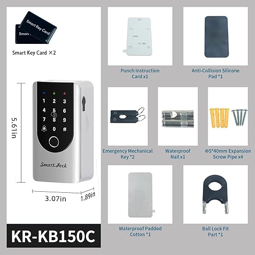 Miniatura 9 de Caja de llaves de huellas dactilares, la caja fuerte inteligente para llaves se puede desbloquear con contraseñas, huellas dactilares, llaves, caja