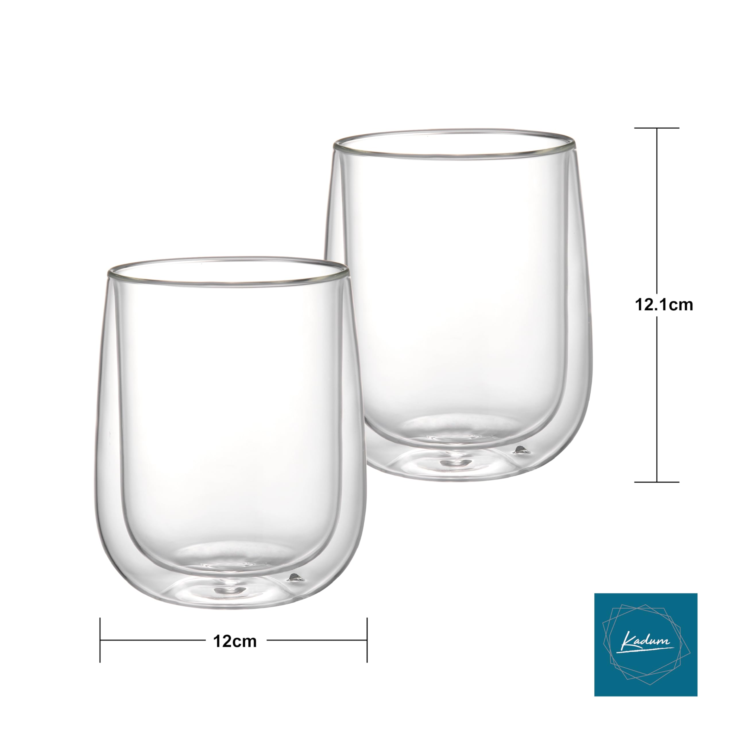 Kadum doppelwandige Kaffeegläser | Große, riesige Gläser | 6er-Set Thermogläser Teegläser Kaffeegläser Kaffee Tee | 500 ml Thermoglas | im Geschenkkarton | doppelwandige Gläser Kaffeetasse