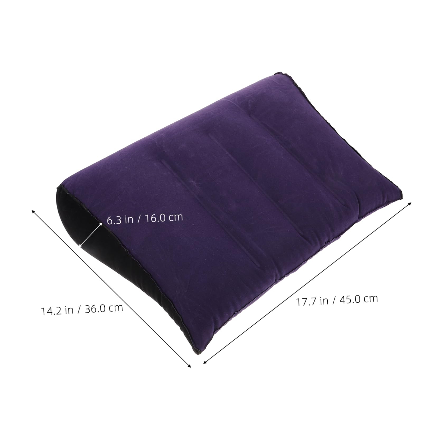 LALAFINA Inflatable Lumbar Pillow PVC Velvet Back Support Pillow for Office Car Travel