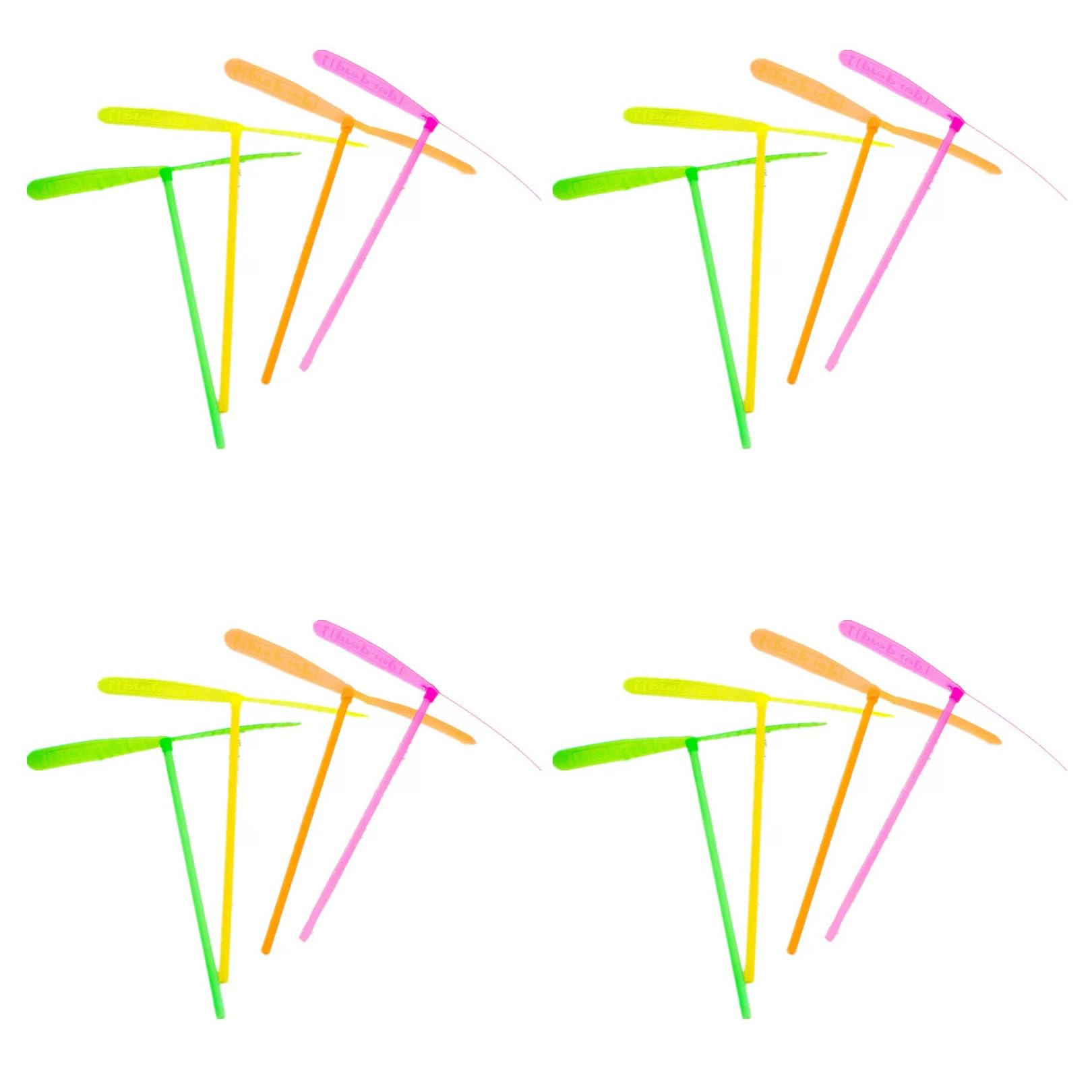 15-Piece Dragonfly Flying Helicopter Set - Hand-Operated Plastic Toy for Kids' Outdoor Activities and Birthday Party Favors