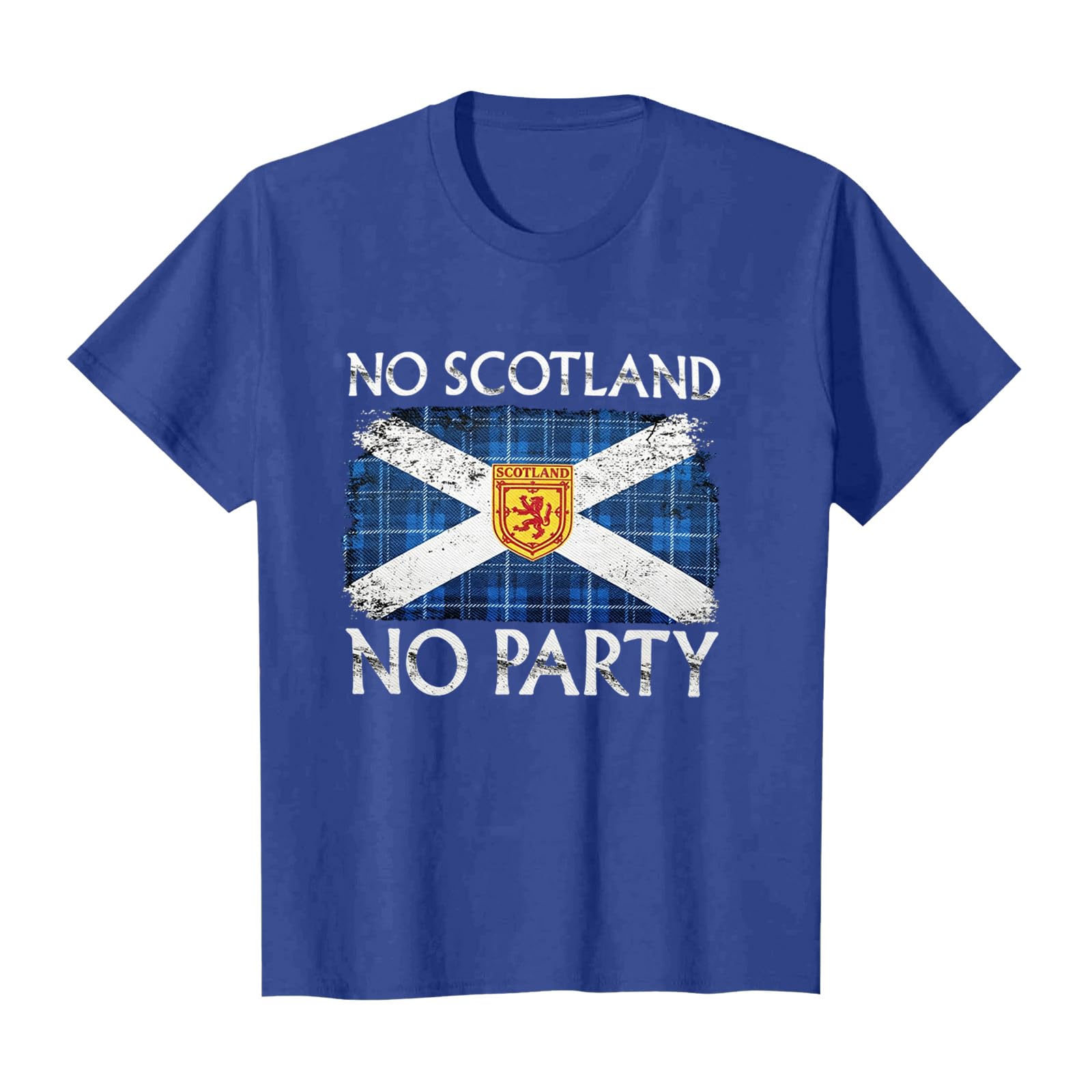 Scotland Football T Shirt Unisex Scottish Flag Short Sleeve Crew Neck Funny – Men Women Football Fans (B-Blue, M)