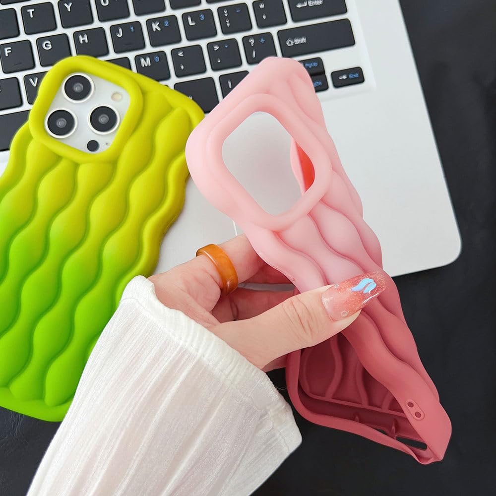 Amazon.co.jp: 高級グラデーションコントラストカラーシリコンケース For iPhone12 13 14 Pro Max 11 電話ケース  ソフトリップル波状バンパーカバー、ブラック、For iPhone14Pro Max 用 : 家電＆カメラ