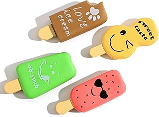 SCHITEC Squeaky Dog Toy, [4 Pack] Natural Latex Rubber Interactive Toys for Small Dogs Puppies