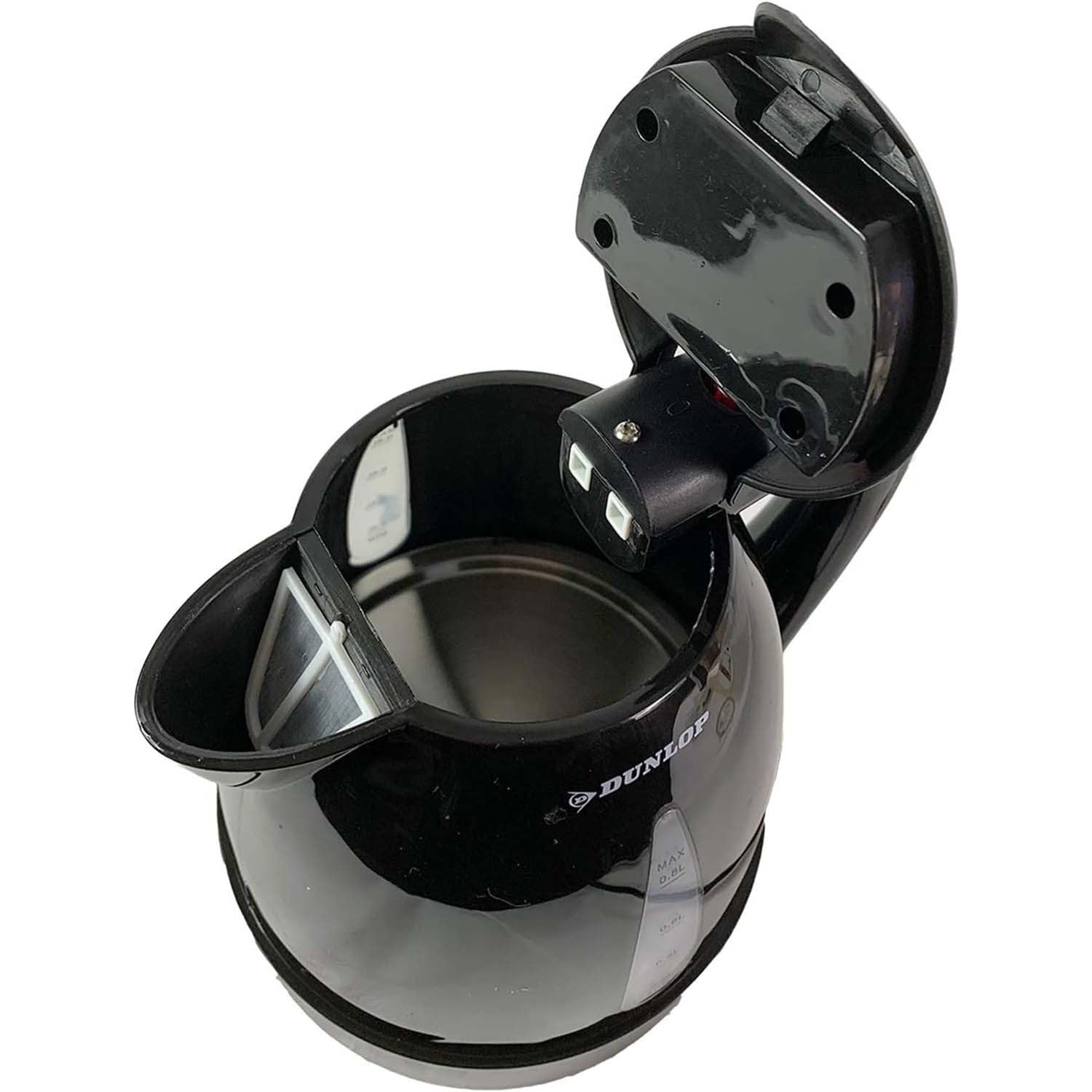 Dunlop Bouilloire de voyage 24 V - Bouilloire de voyage 0,8 l - Bouilloire portable avec prise allume-cigare - Protection thermique et protection contre la marche à sec - Pour thé, café, soupe et