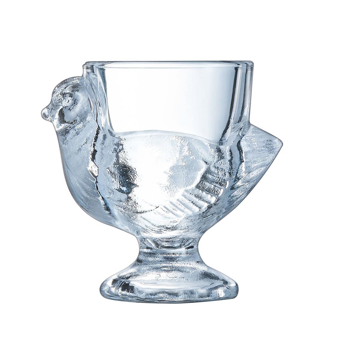 Lot De 4 Coquetiers Vintage En Verre Moulé - France - Forme Poule - Occasion