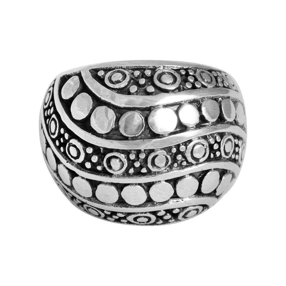 Anillo de plata Chic-Net 925 Sterling Silver Ladies Rings masivamente oscuro oxidado con los ojos abiertos 56