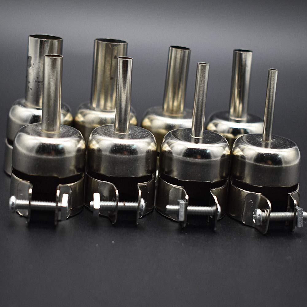 Aluminum Alloy 8Pcs Universal Meatal Heat Gun Resisting Nozzles Hot Air Guns Silver 3 4 5 6 7 — view 3