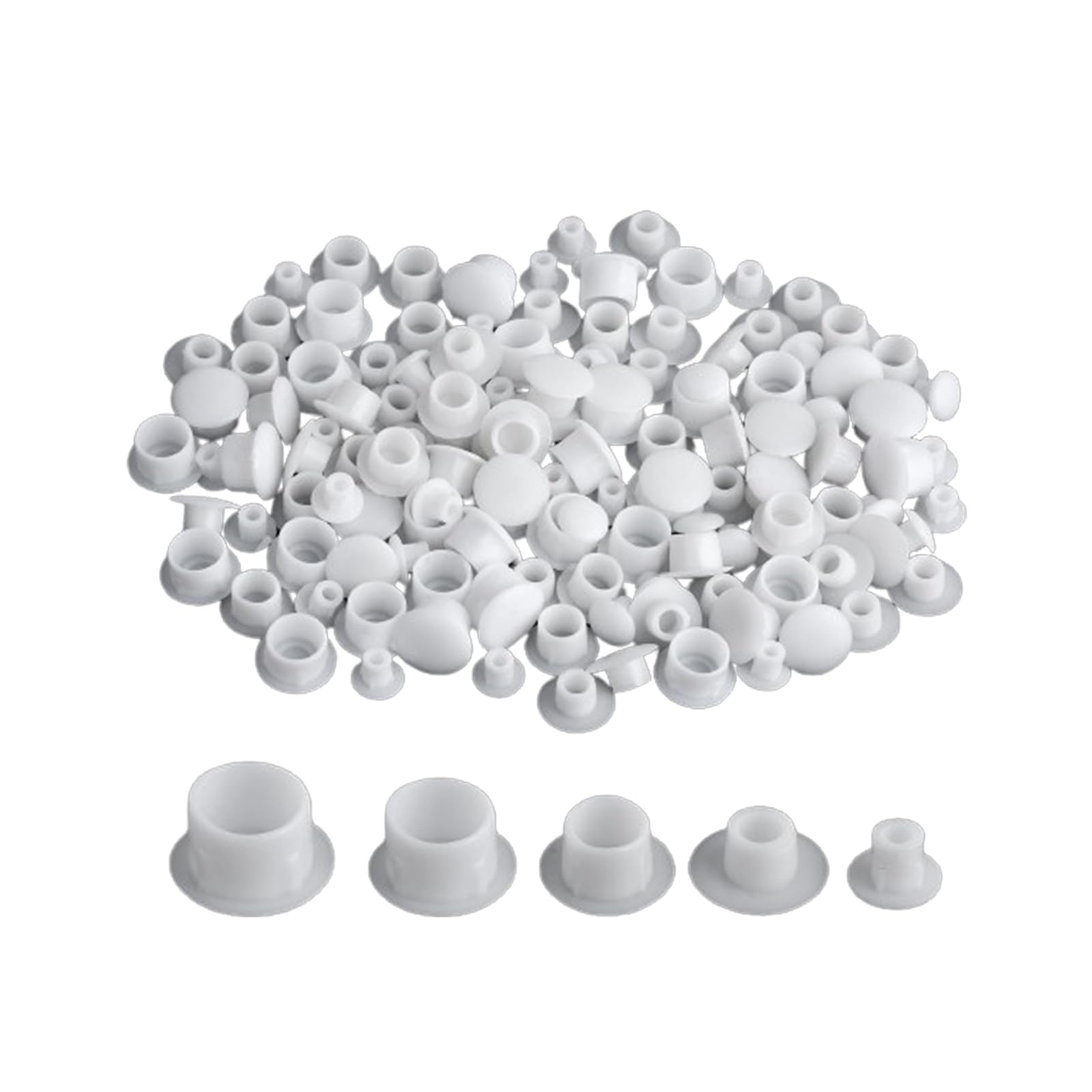 Produktbild von 460x Lochstopfen-Set Mit Box – 6 Größen (5–15mm), Schwarz+weiß – Für Möbel, Schraubenlöcher & Bohrlöcher – Von VEPEPE