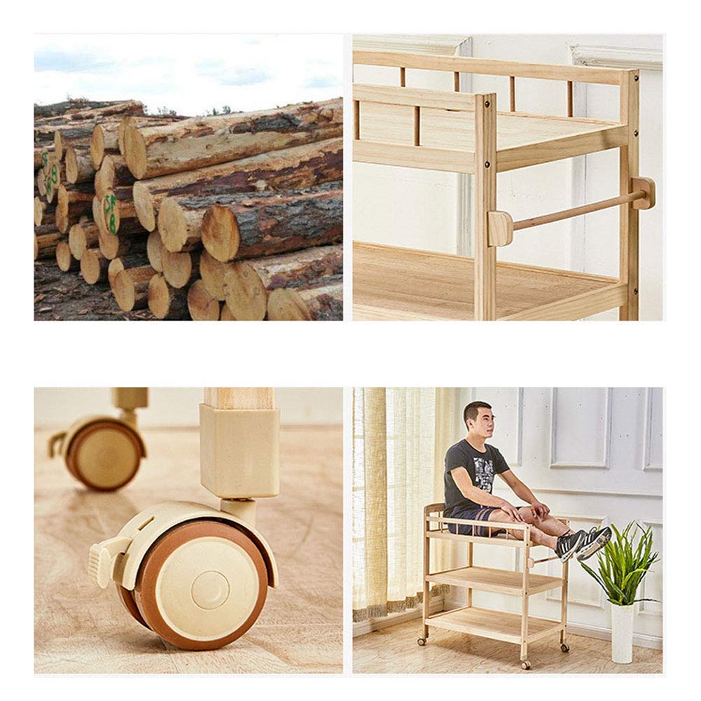 Tocador para bebés Mesa para Cambiar pañales Unidad de Almacenamiento Estantes Mesa de Masaje (Cuenta con Barra para Toallas)