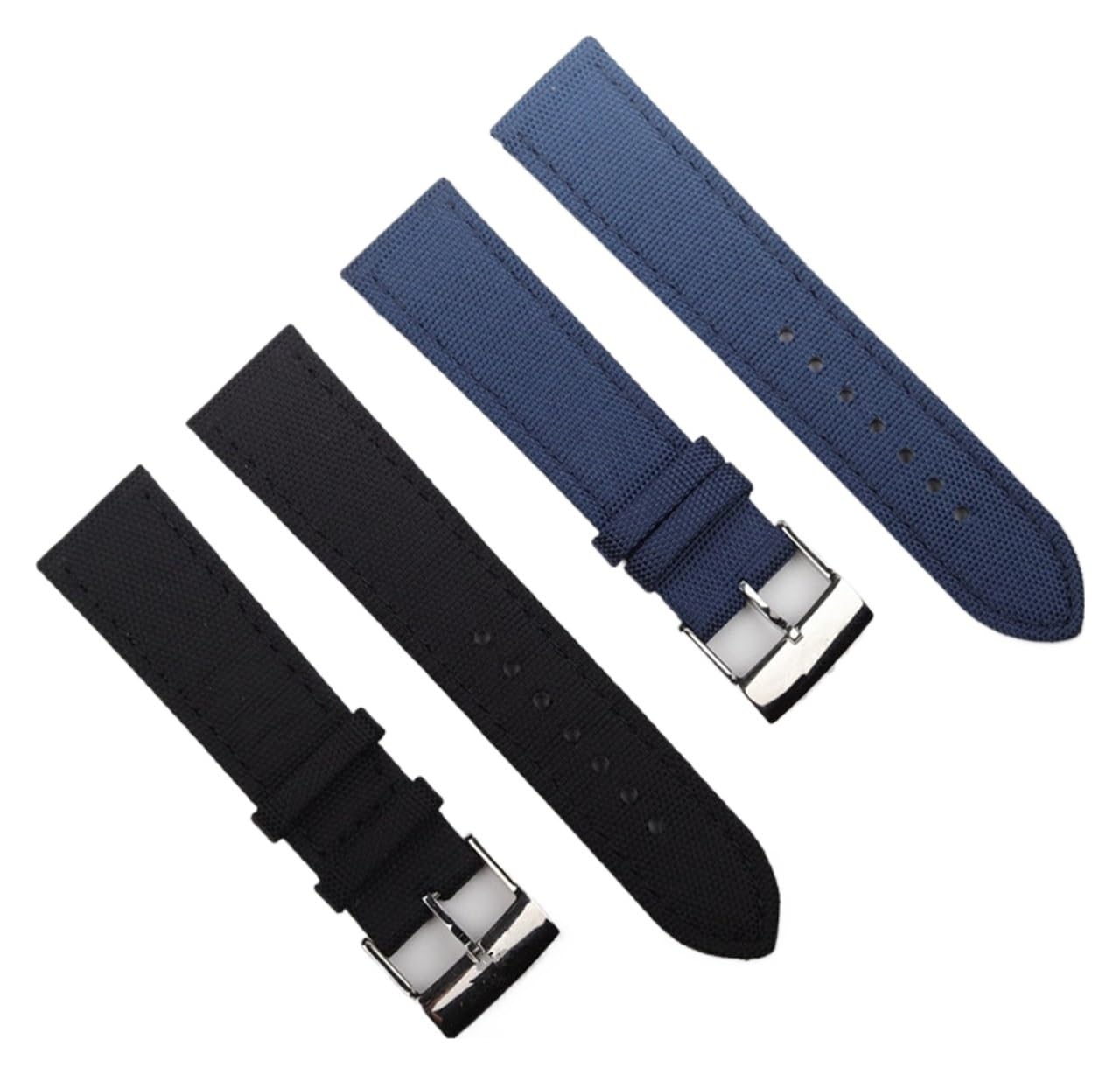 SiChouwz 22 mm czarny, niebieski, zielony, brązowy, nylonowy, skórzany pasek do zegarka, kompatybilny z paskiem(Green strap)