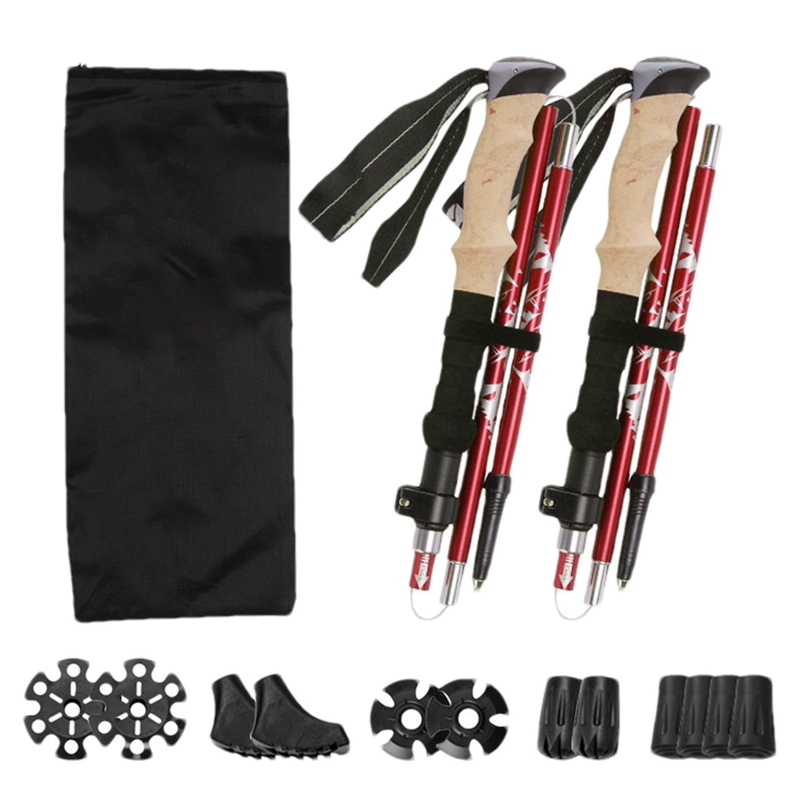 Bastoni telescopici da trekking per viaggi, bastoncini da trekking telescopici – Peso leggero e regolabile per escursioni e trekking | Supporto leggero per bilanciamento, accessori ammortizzanti per