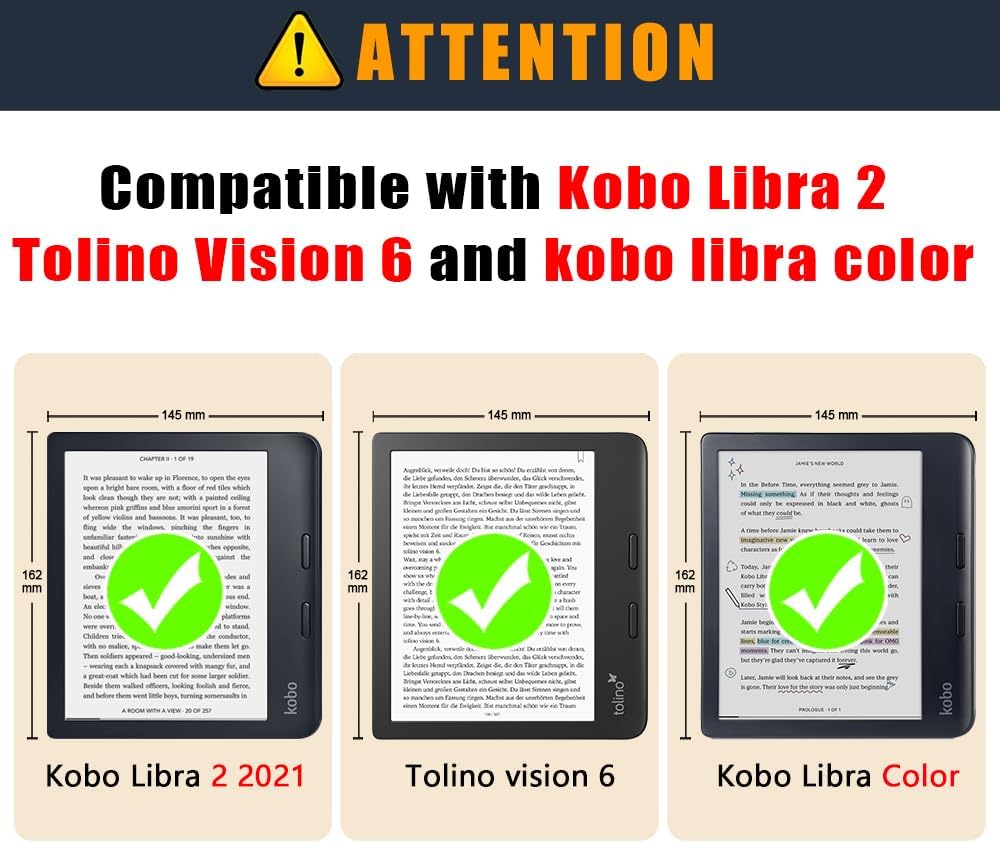 Soft TPU Case Compatible with Kobo Libra Colour & Kobo Libra 2 7" Slim Lightweight Shell with Stand Function Auto Wake/Sleep Smart Cover,Green