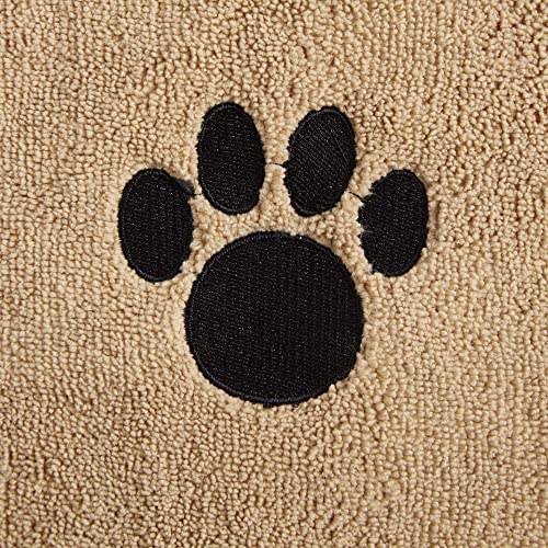 Bone Dry Pet Grooming Towel Collection Absorbent Microfiber X-Large, 41x23.5, Embroidered Taupe, 41x23.5" - Image 4