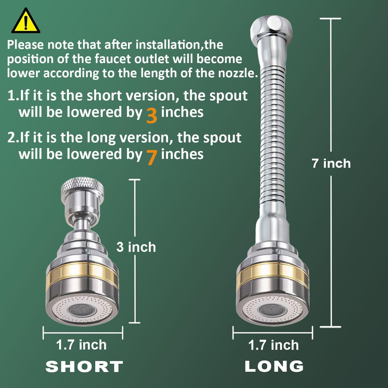 Swivel Faucet Aerator, Dual-function Rotating Kitchen Sink Nozzle, 360 Angle Attachment for Sink Aerator