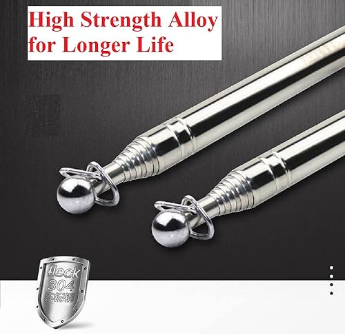 Miniatura 4 de Othmro 4 punteros telescópicos huecos para profesores, puntero de enseñanza para aula, puntero retráctil de mano de metal de longitud extendida de