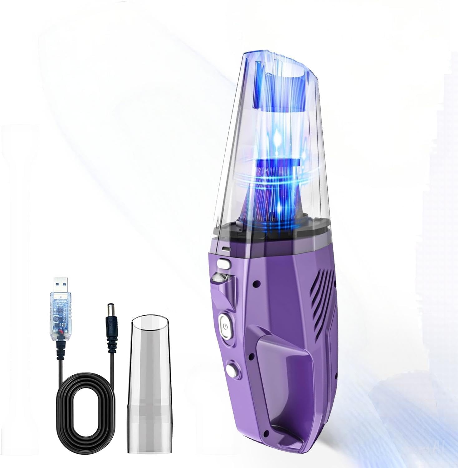 Aspirapolvere portatile senza fili, aspirapolvere per auto wireless portatile con potente aspirazione / multi accessori, mini leggero a vuoto a vuoto cordless ricaricabile per auto, ufficio e pulizia domestica