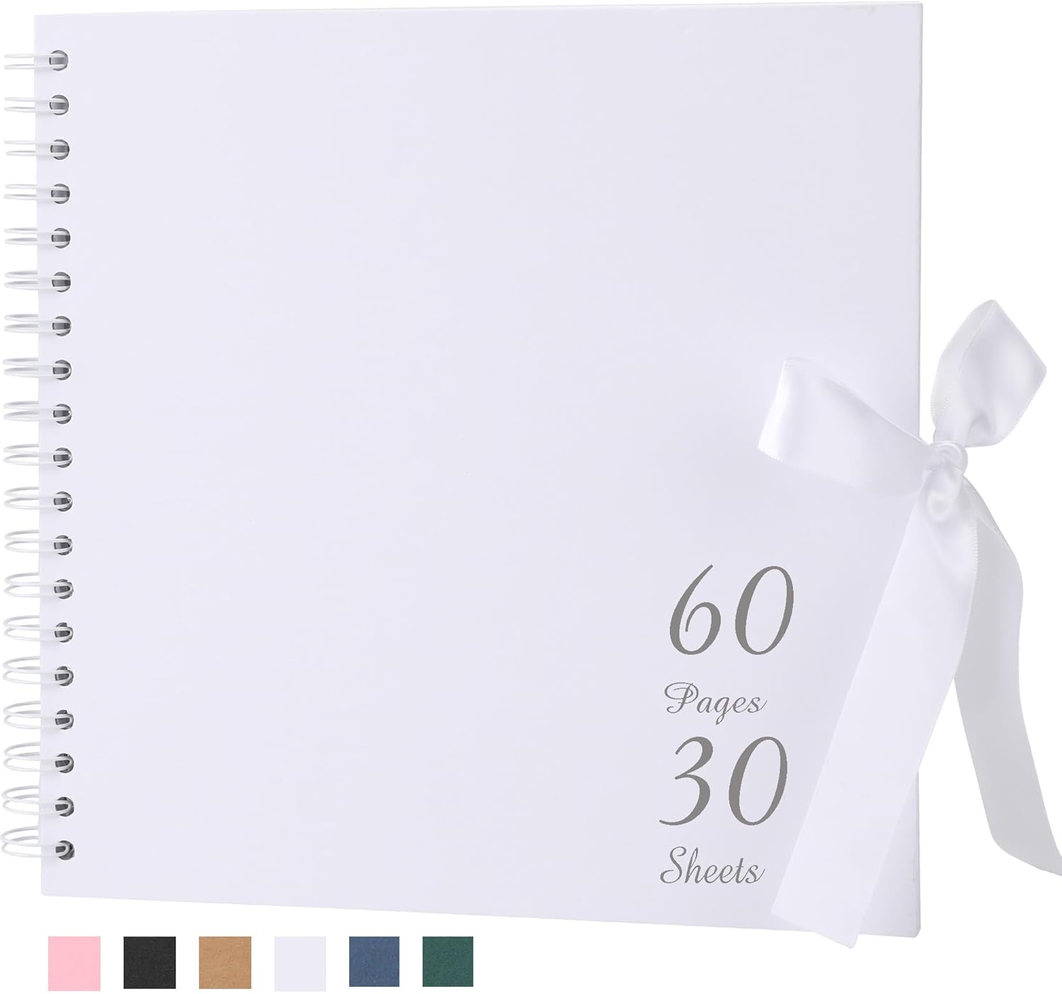 Scrapbook Album with 100 Pages Thick Kraft Paper, 12×12in White DIY Photo Book, Large Memory Book with Photo Corners for Baby Family Lovers Pets