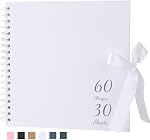 Scrapbook Album with 60 Pages Thick Kraft Paper, 8×8in Brown DIY Photo Book, Small Memory Book with Photo Corners for Baby Family Lovers Pets