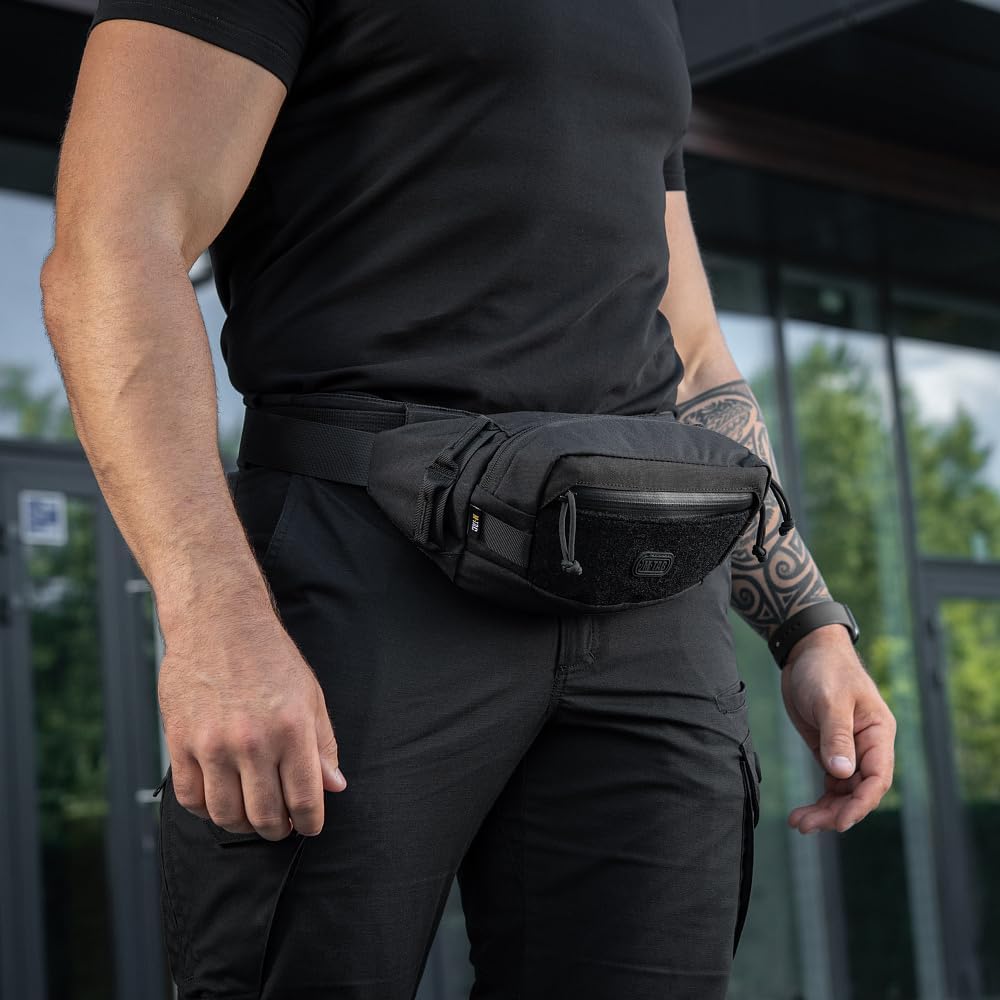 M-Tac Tactical Mens Fanny Pack - Waist Belt Bag - Concealed Carry Fanny Pack For Men & Women Cross Body EDC Black