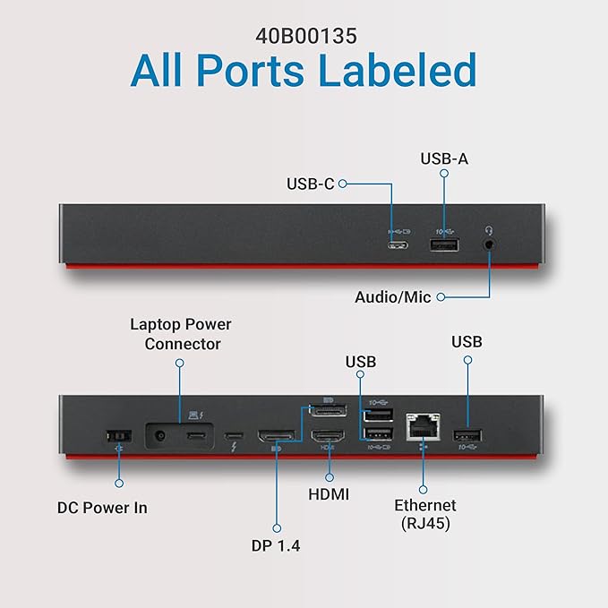 Dock ThinkPad Universal Thunderbolt 4 - 100W, 8K, 40Gbps, 11 Puertos miniatura 5