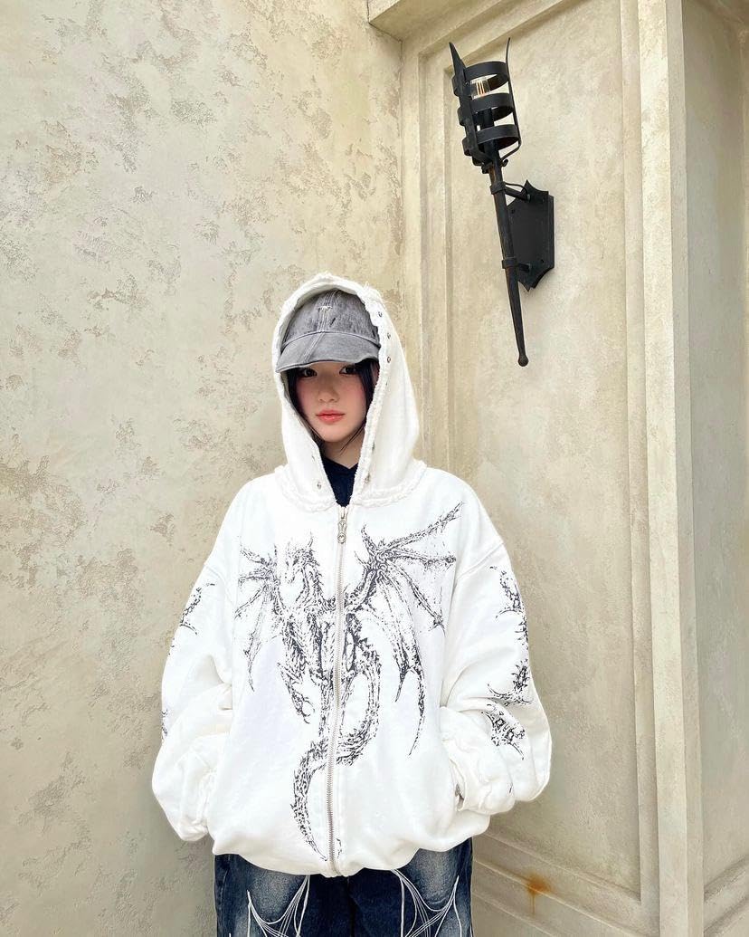Amazon.co.jp: ThugClub DragonStudHood ZipUp(withe) : おもちゃ