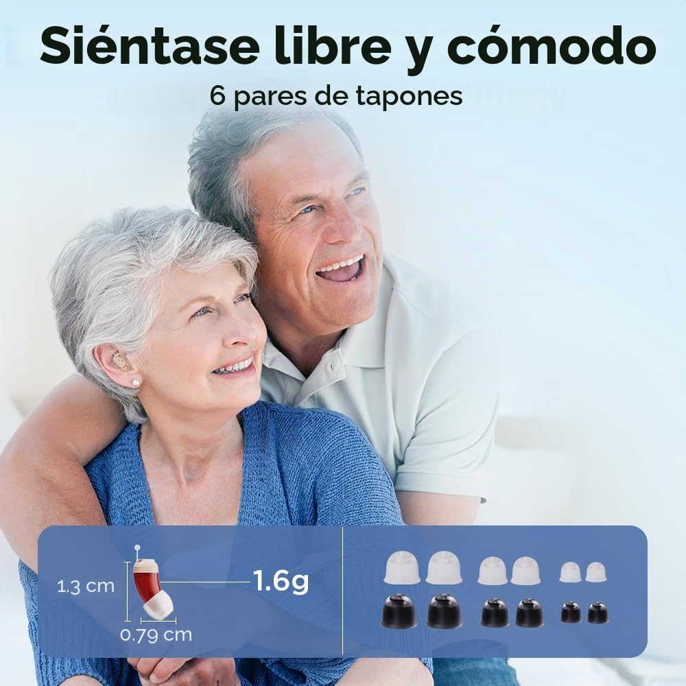 JINGHAO Amplificador De Sonido Recargable - Par de Amplificadores De Sonido Personales Incluye Dispositivo Derecho E Izquierdo, Con Caja De Carga Portátil