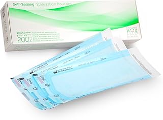 Sumedec PACK 200 sacos de esterilização (90 * 250mm) autoadesivos para autoclave a vapor, sacos para esterilizar instrumentos dentários e de manicure - Papel de grau médico