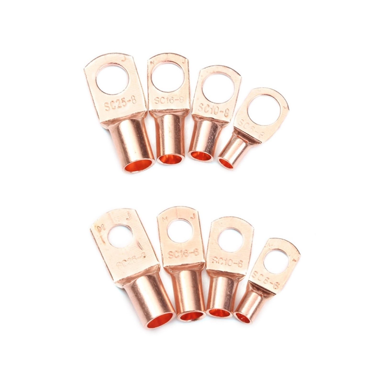 140pcs Sc6-25 Los terminales de las baterías de los lugs de los cables de cobre se fijan los conectores de alambre desnudo/soldado desnudo + tubo encogido
