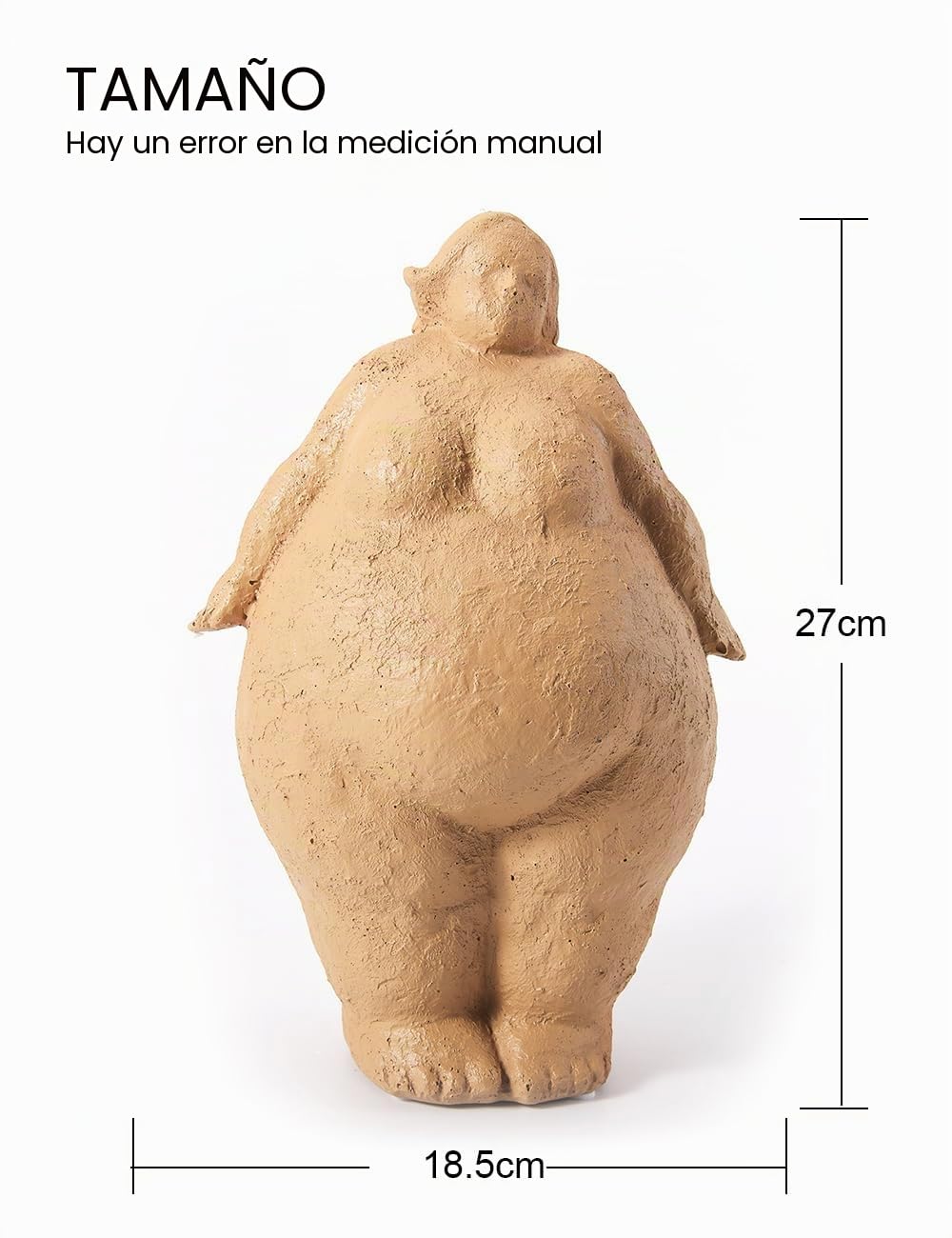 HAUCOZE Mujer Figura Escultura Hogar Adorno Modern Decoración Arte 27cm | Marrón Resina Yoga Estatua Interior Artesanal Cumpleaño Festividad Regalo para Estantería Mesa Escritorio