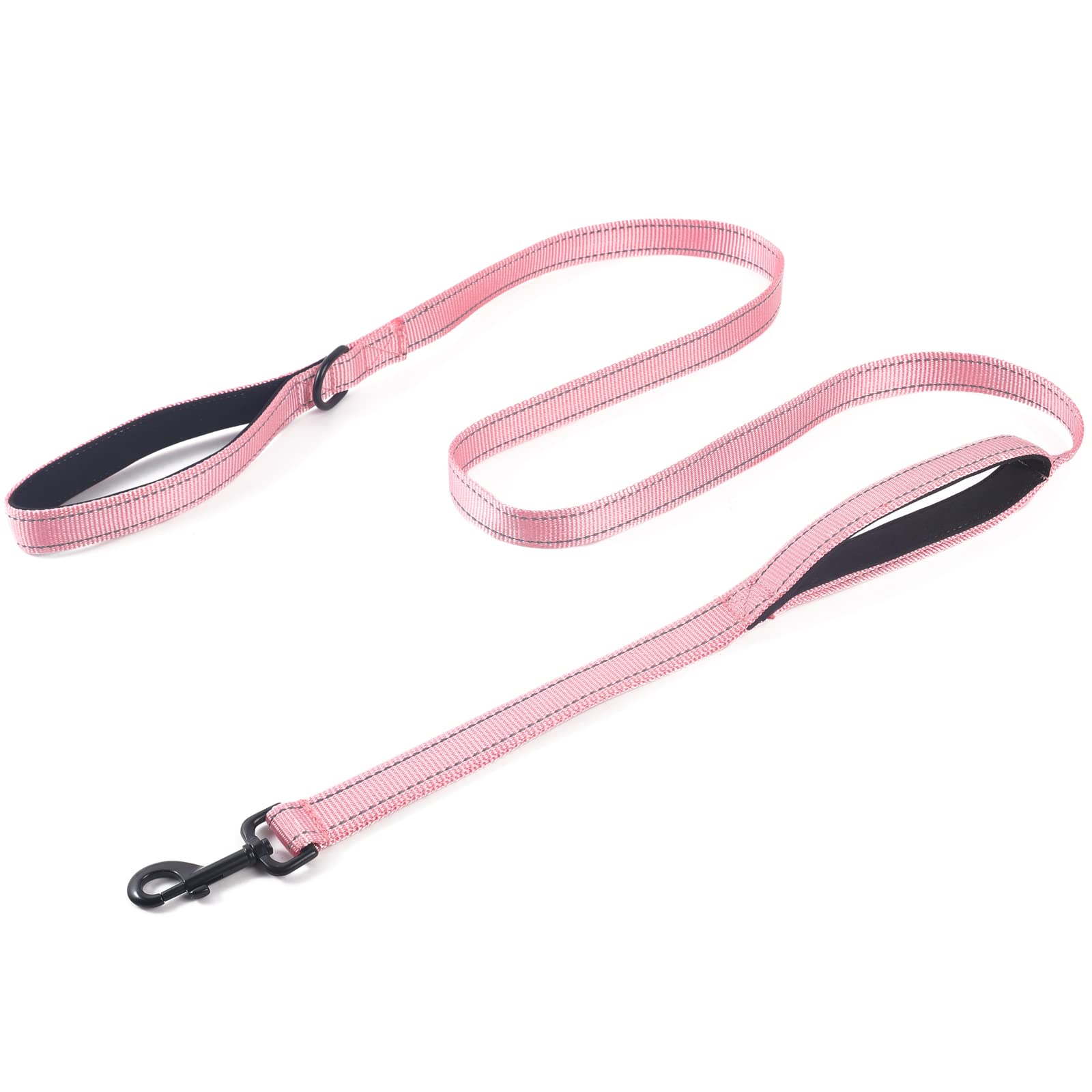 ECO-CLEAN Dog Leash for Large Dogs, 6 FT, Padded 2 Handles, Pink