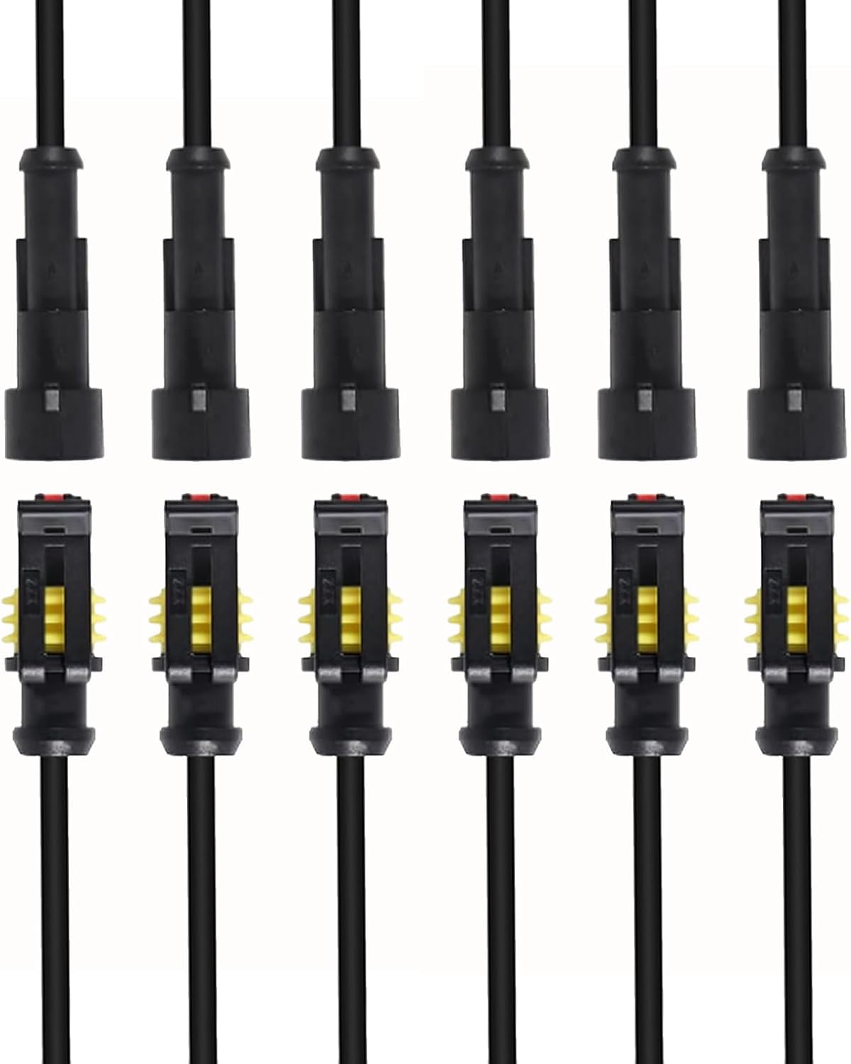 DIANN 6 Sets 3 Pin Connector Waterproof Connector Male and Female Electrical Connector 16 AWG Wire for Car Truck, Boat and Other Wire Connection