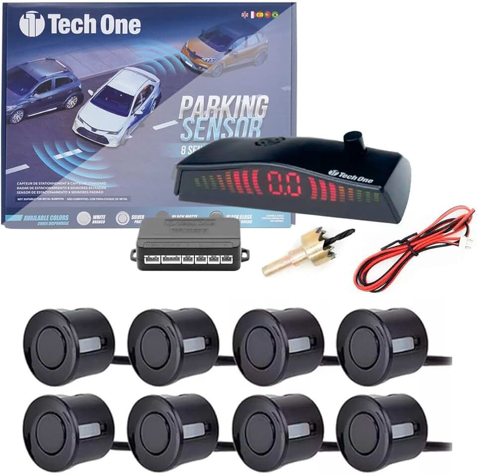 SENSOR PADRAO 8 PONTOS TRASEIRO E FRONTAL PRETO BRILHO