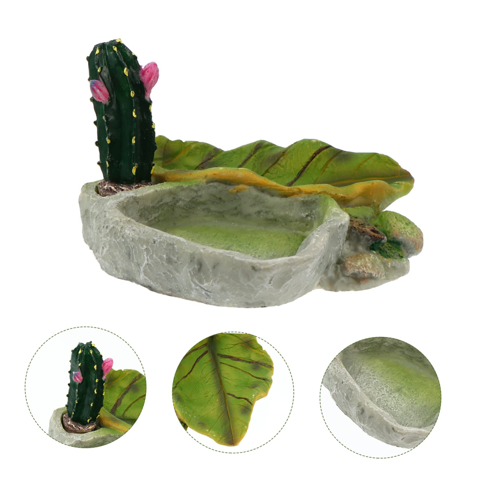 Wakauto 1Pc Creative Reptile Food Bowl Premium Turtle Basin for Lizard Amphibian Feeding Unique Aquarium Decoration for Pet Owners Stylish Design