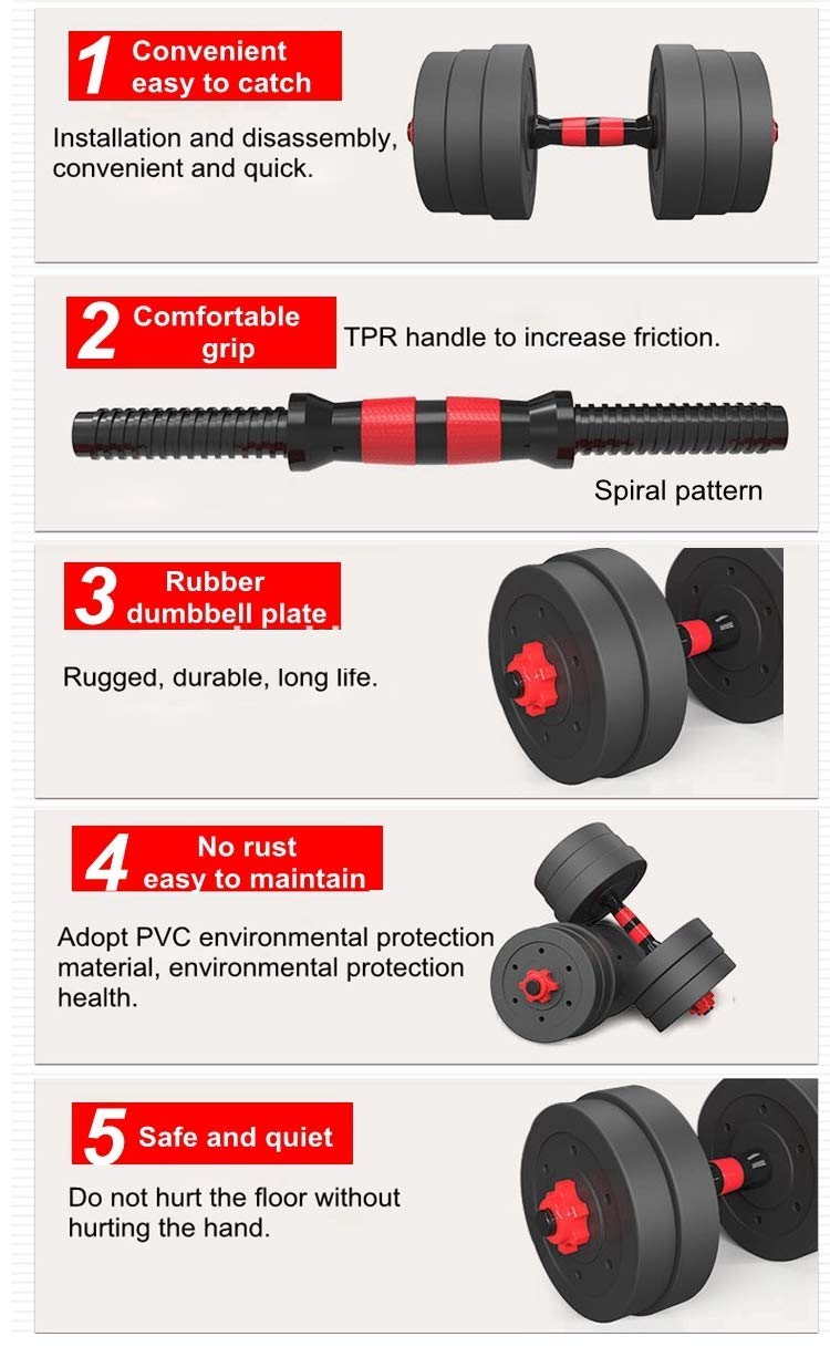 Max Strength dumbbell and Barbell Set Weightlifting fitness black