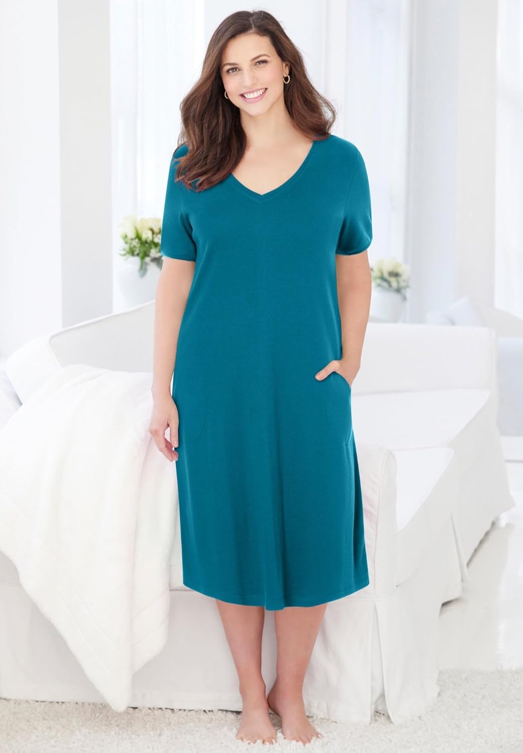 Dreams & Co. Plus Size Short T-Shirt Lounger