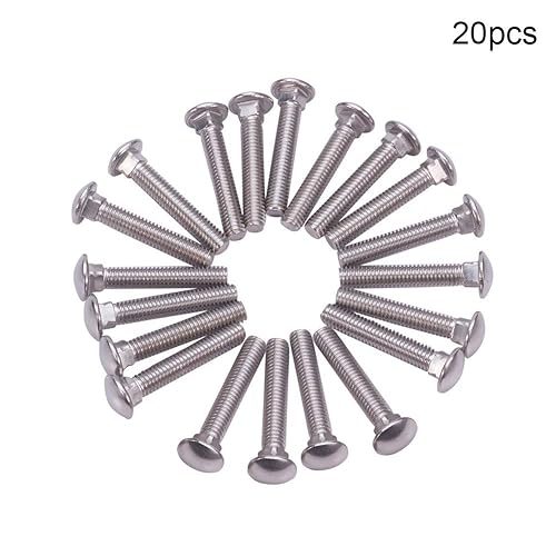 Miniatura 21 de MroMax Pernos de carro M6x16mm cabeza media redonda cuello cuadrado pernos sujetadores 304 acero inoxidable cuello carro perno tono plateado