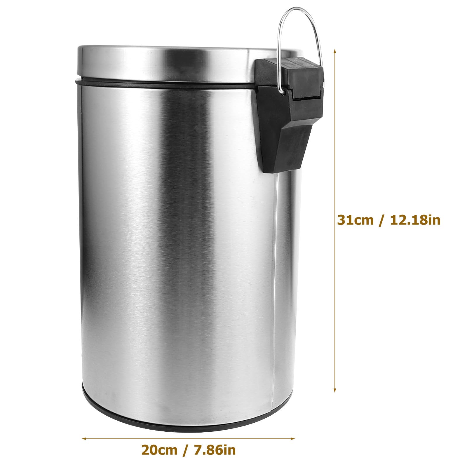 7l Edelstahl Mülleimer mit Deckel und Tretmechanismus Großer Küchenmülleimer mit Wiederverwendbarem Design Vielseitiger Abfalleimer für Küche und Büro