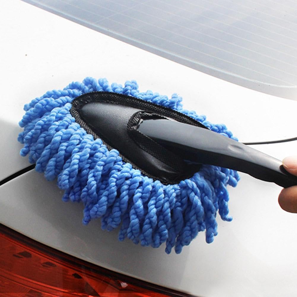 Escova Multiuso para Limpeza de Painel de Carro - Mini Escova de Microfibra Azul para Interior de Veículos - Acessórios de Limpeza para Carro - Ferramenta de Remoção de Poeira e Sujeira (Tamanho Único)
