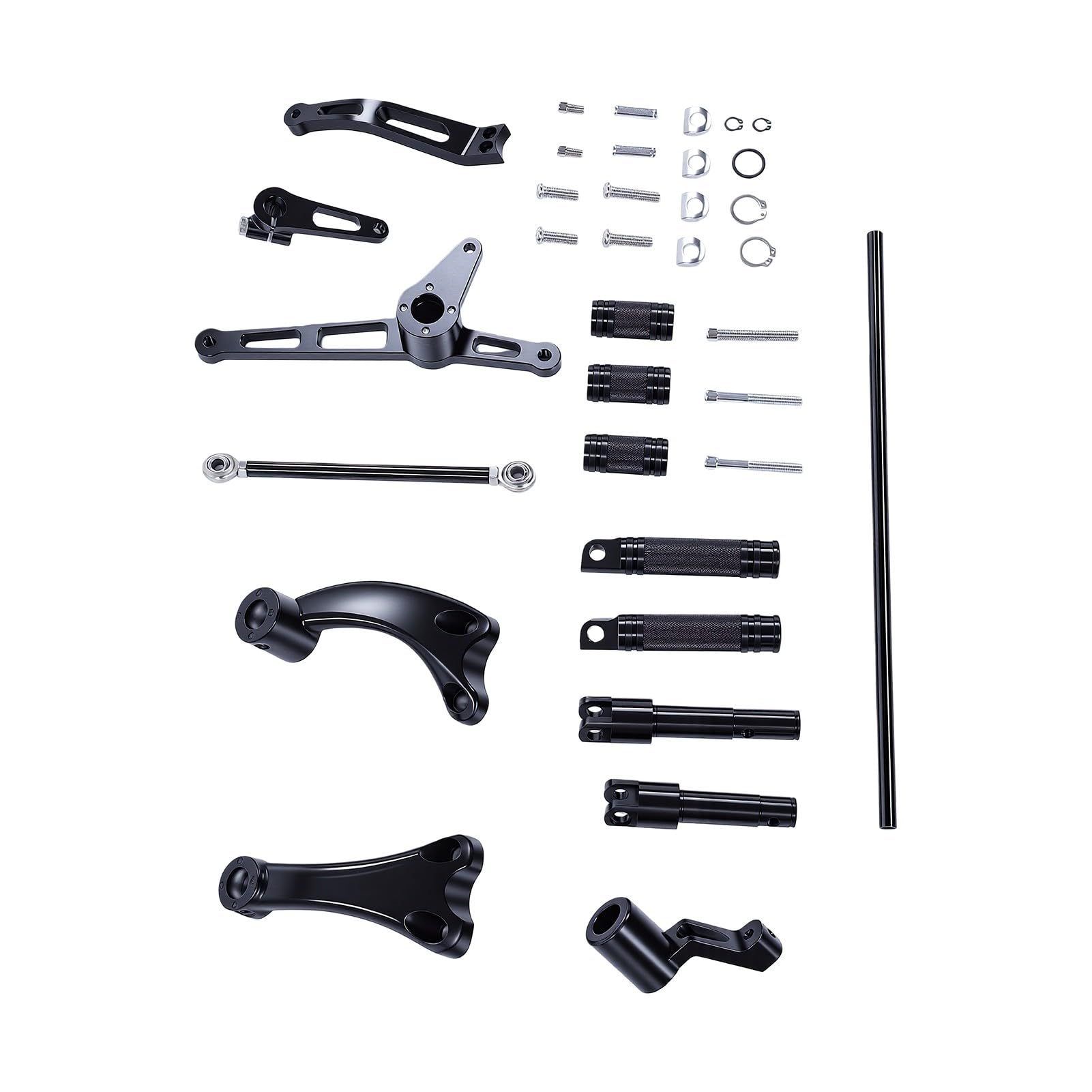 Aramox Przednie Stopnie Nożne, Zestaw 36-częściowy, CNC Aluminum (BLACK)