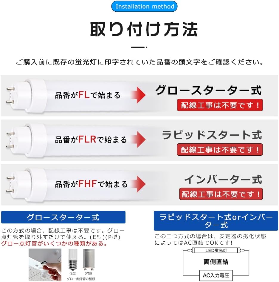 [4本入]LED直管蛍光灯 30w型 63cm LED蛍光灯 30w形 直管 グロー式インバーター式 ラピッド式 工事不要LED直管