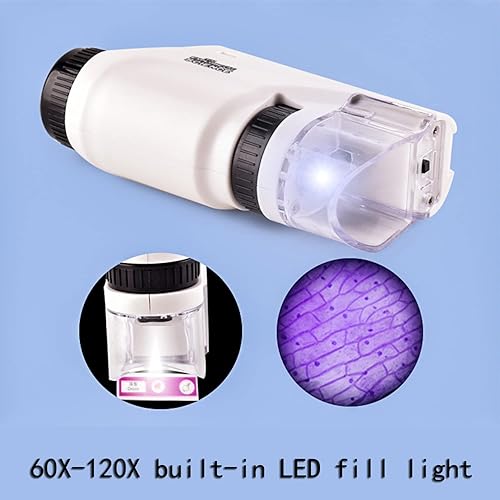 Miniatura 4 de Microscopio óptico portátil 60X-120X con regalo de cumpleaños de luz LED para estudiantes de escuela primaria y secundaria