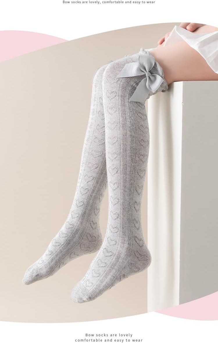 Kid Girls Knee High Stockings or Over Calf Socks Cotton Princess Tube Dress Socks - Image 3