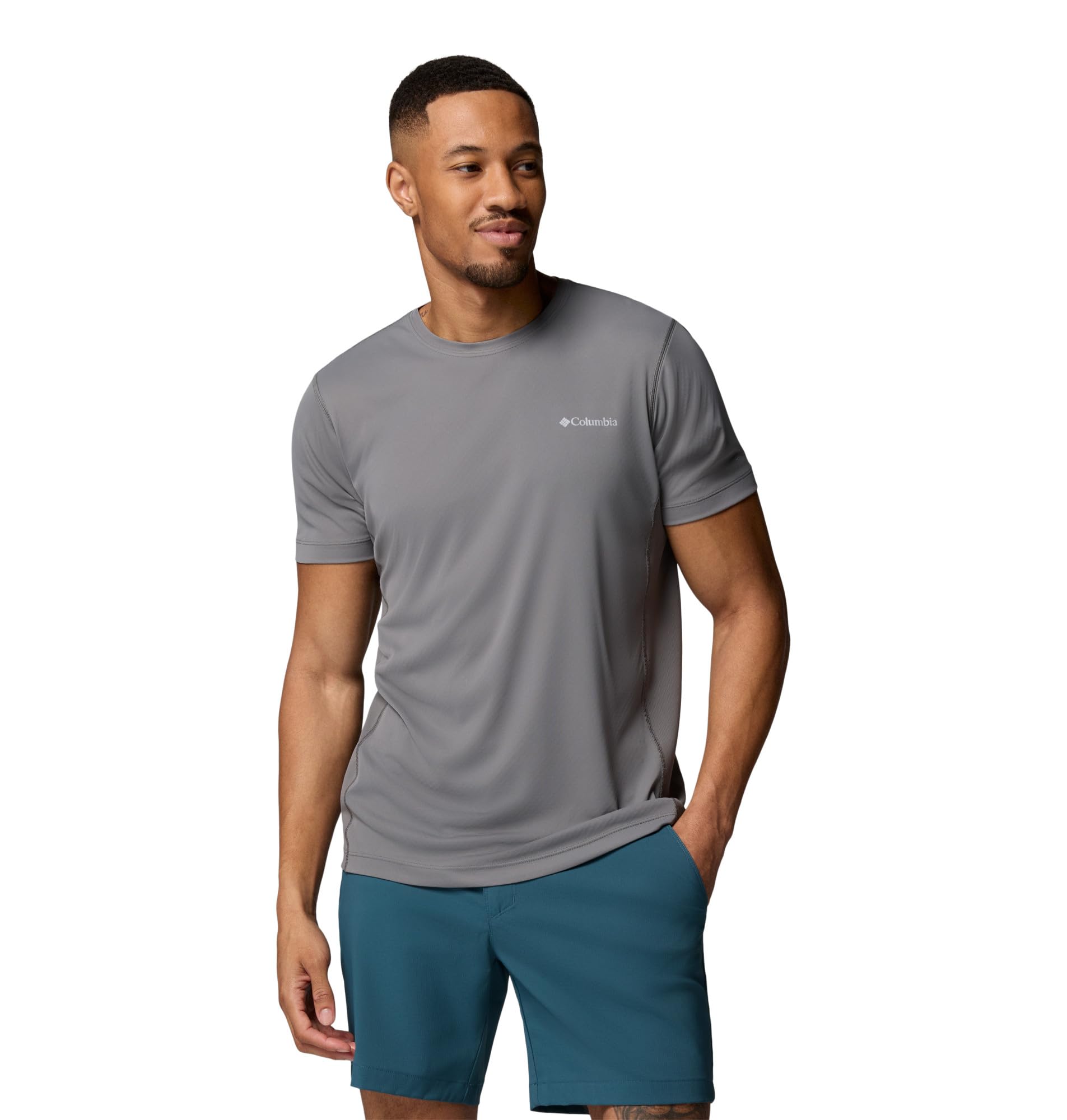 Columbia Men's Zero Rules Light Short Sleeve Crew, Technical Short Sleeve T-Shirt, City Grey, XX-Large