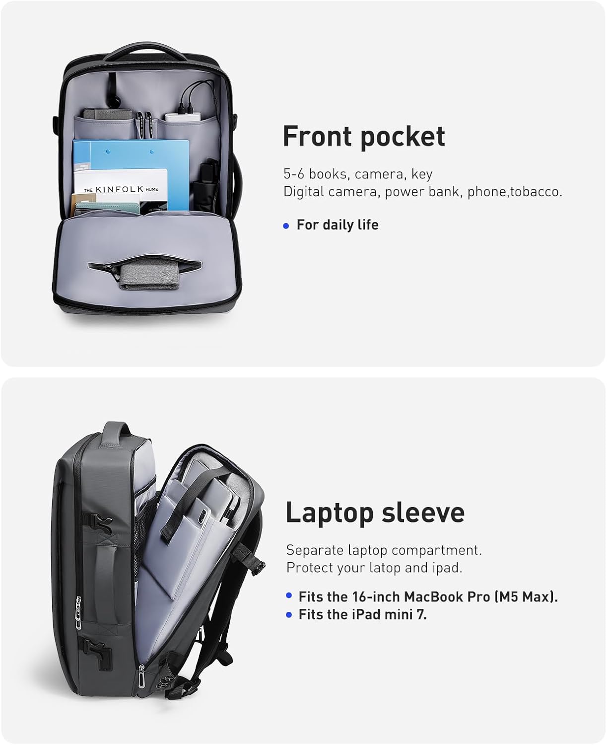 MARK RYDEN Business Backpack for Men, 30L Water Resistant Laptop Backpack with USB Charging Port, Fits 17.3 Inch Notebook, Anti-Theft Travel Backpack for Work, College, Commuting (Standard)