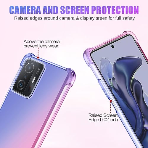 Miniatura 2 de Gufuwo Funda para Xiaomi 11T ProXiaomi 11T Cute Case Girls Women Gradient Slim Anti Scratch Soft TPU Phone Cover a prueba de golpes Funda protectora