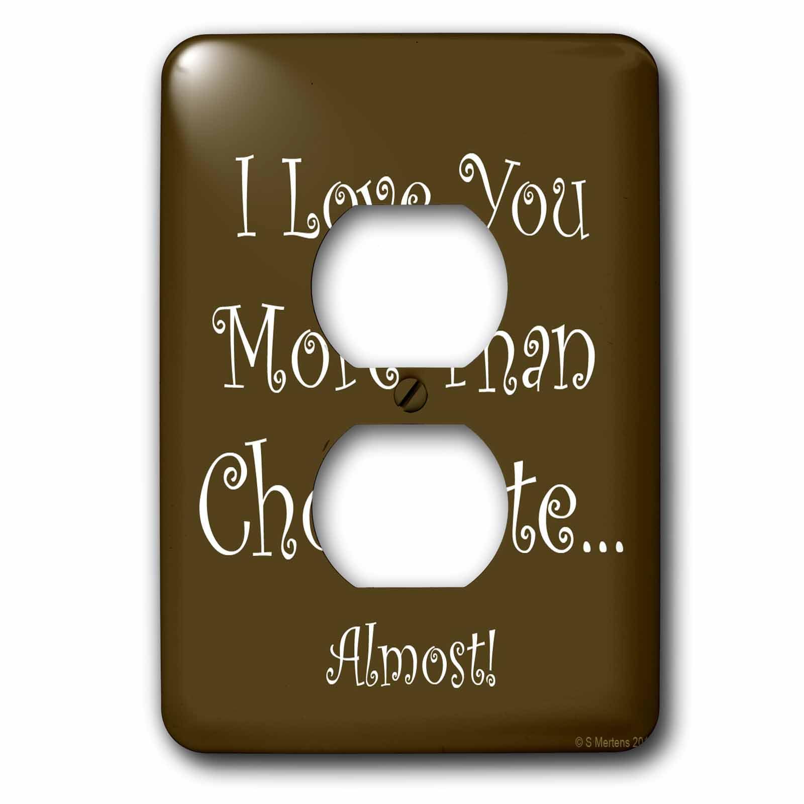 Cubierta de 2 enchufes Love You More Than Chocolate para regalar amor en casa
