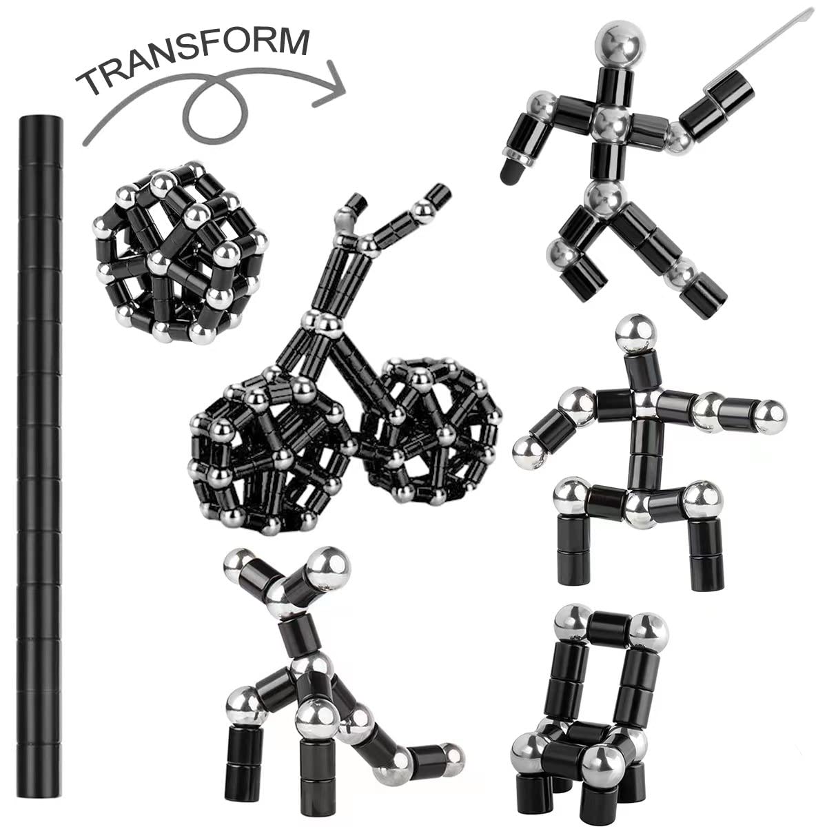 Penna Magnetica Fidget Pen, Magnetic Pen Strato Penna, Penna Antistress per scrittura con magnete a decompressione multifunzionale, miglior regalo per gli amici (nero)