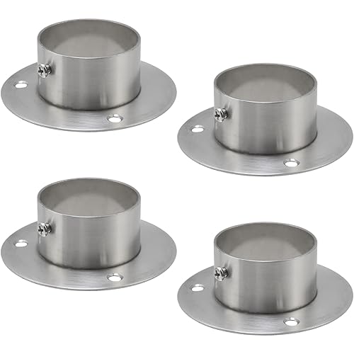 Wealrit 4 Pcs Round Post Bases Stainless Steel Flange Anchor Bases Heavy Duty Post Brackets for Fence Deck Railing Support(2", Silver)