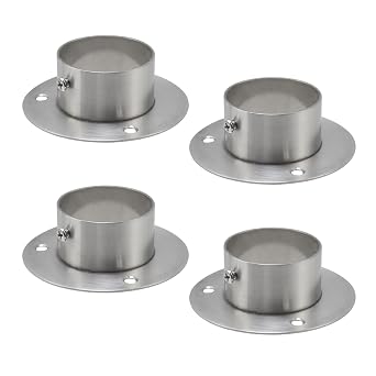 Wealrit 4 Pcs Round Post Bases Stainless Steel Flange Anchor Bases Heavy Duty Post Brackets for Fence Deck Railing Support2", Silver