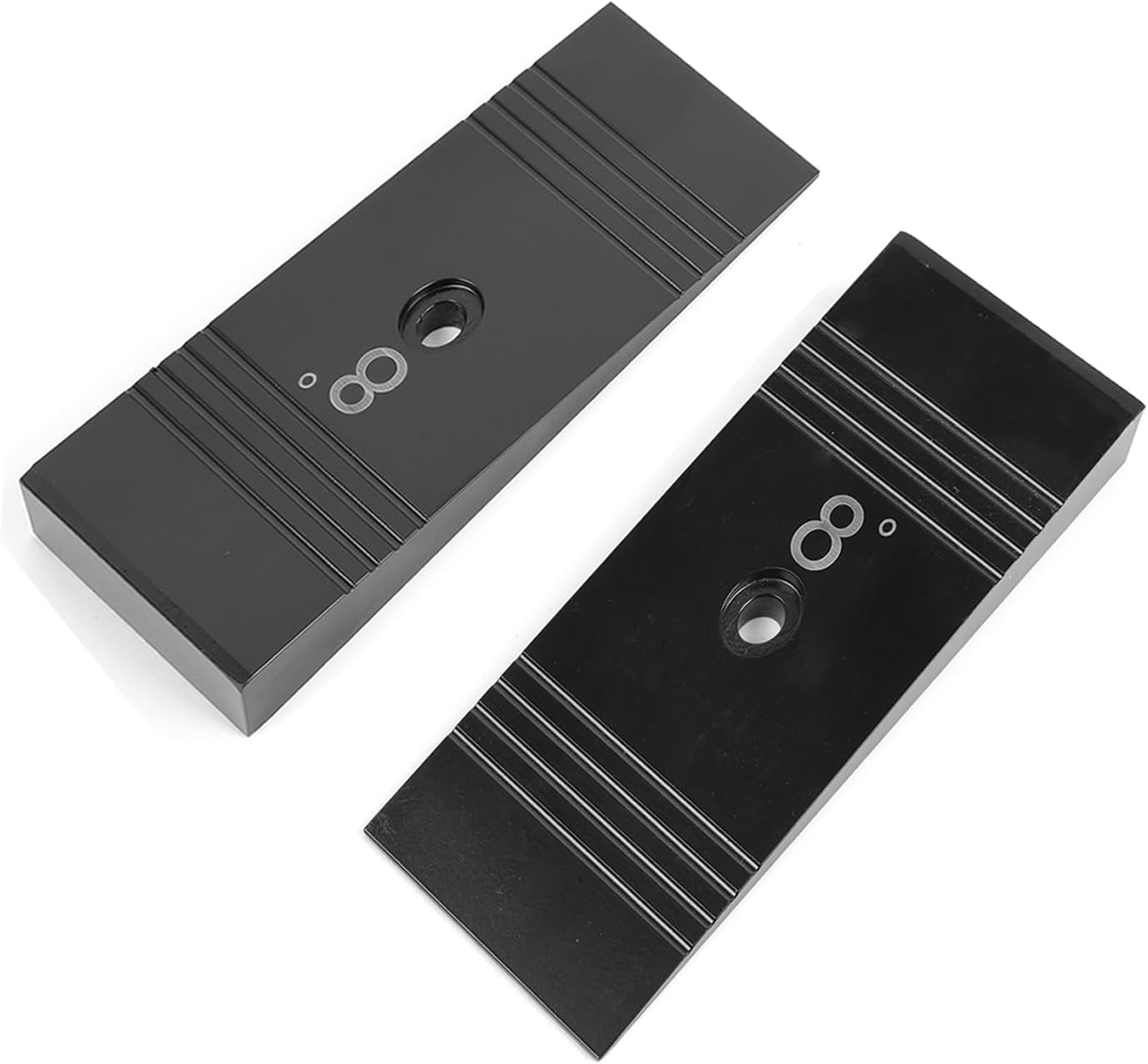8 Degree Universal Pinion Angle Correction Shims, 2'' Suspension Axle Shims for Leaf Springs and Lift Blocks (Black)